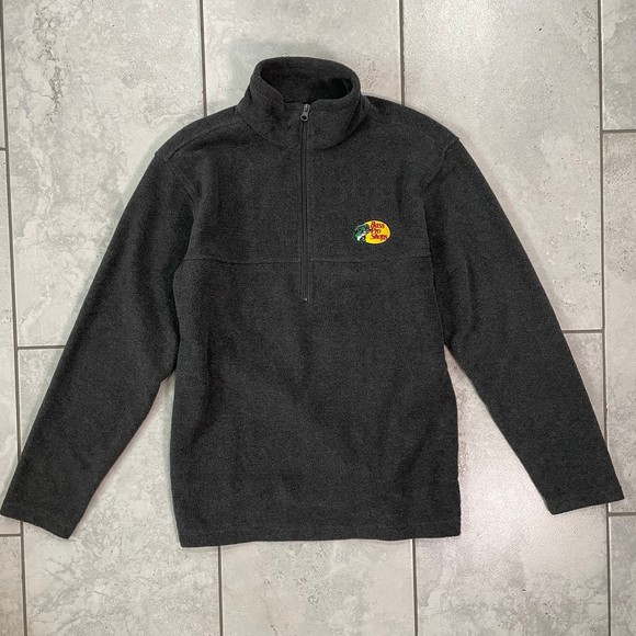 Bass Pro Shops Gray Logo Fleece Size S Mid Zip - Picture 6 of 6